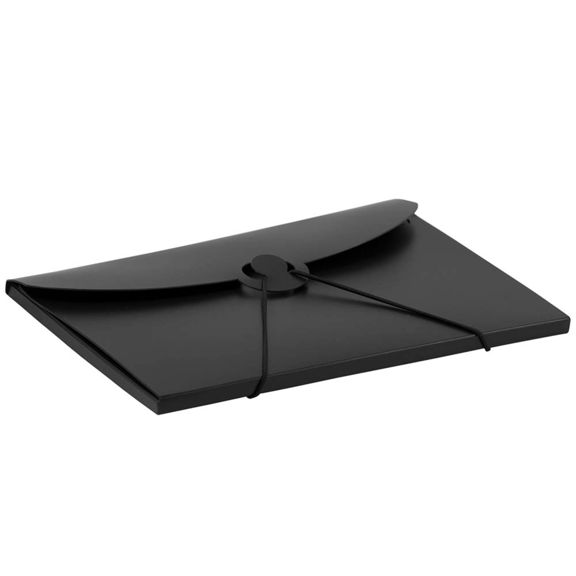 JAM Paper Black 6.5" x 9.5" Plastic Portfolio